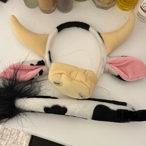 Cow Costume Headband Tail and Nose Set for adults or pets